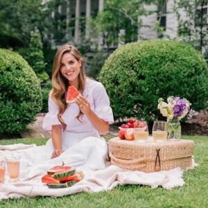 🌿🧺Handwoven Picnic Basket Tote NWT Seagrass Vegan Leather